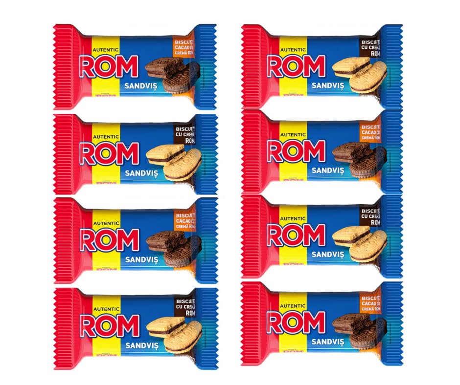 Romanian Authentic Rom Sandwich Biscuit Cookies with Rum and Cocoa Cream