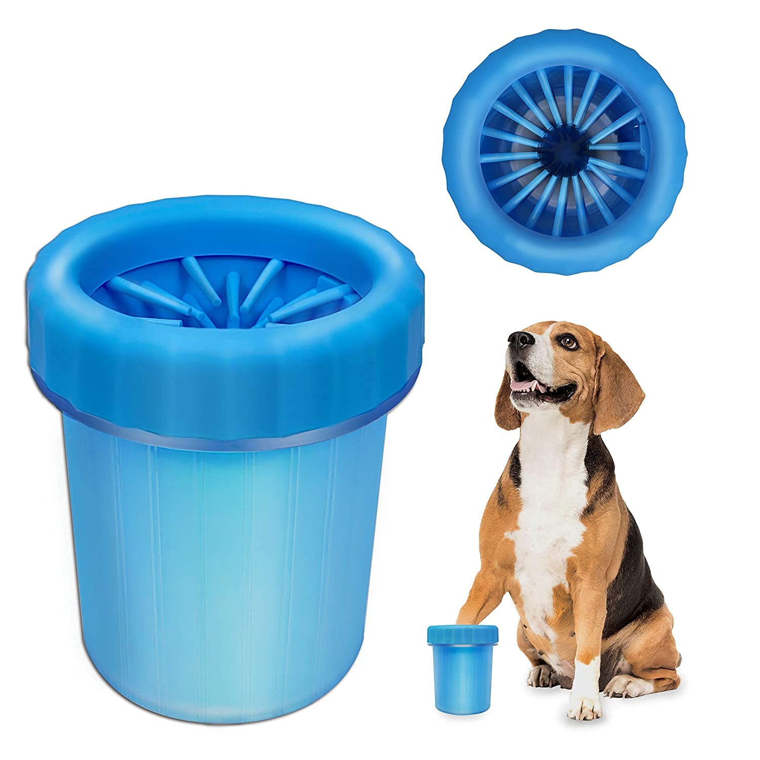 Dog Grooming Foot/Paw Washing Cup, Pet Paw Cleaner, Portable Dog Washer with Feet Soft Silicone Bristles (Large; GREEN BLUE & PINK)