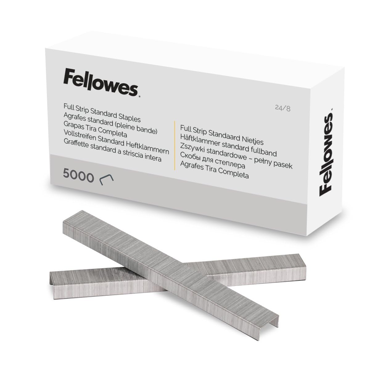 Fellowes Grapas premium de 5/16 pulgadas para grapadora de alicates, 210 por tira, 5.000 por caja