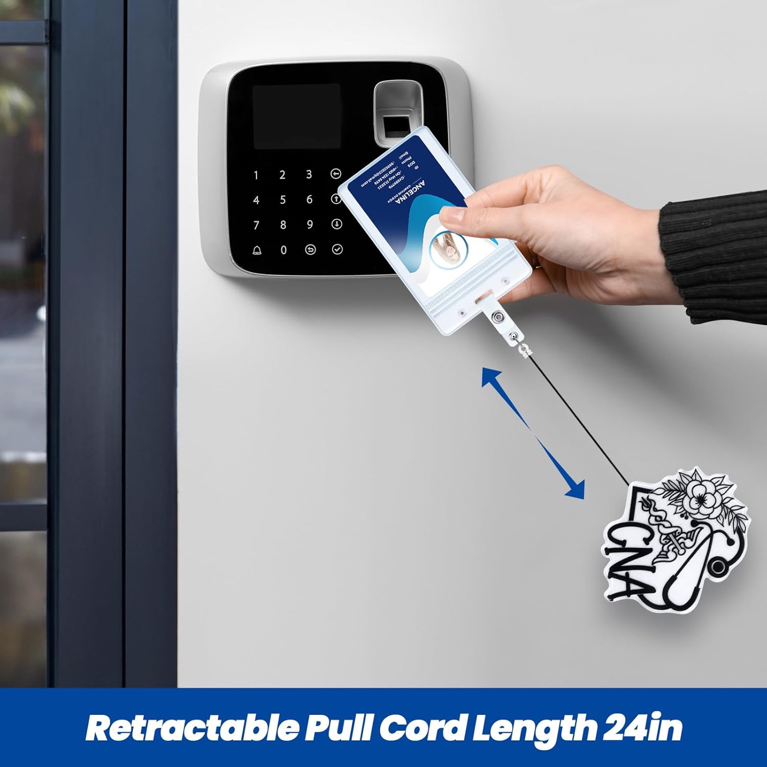 Cute Flower CNA Badge Reel with Alligator Clip, Retractable ID Card Stethoscope Badge Holder, CNA Accessories for Work, Nurse Week Gifts - Image 6