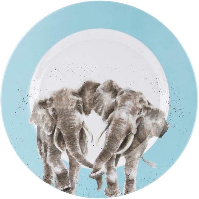 RW WNPT2207-XL Wrendale Melamine Plate (11 inch/28 cm) -Elephant