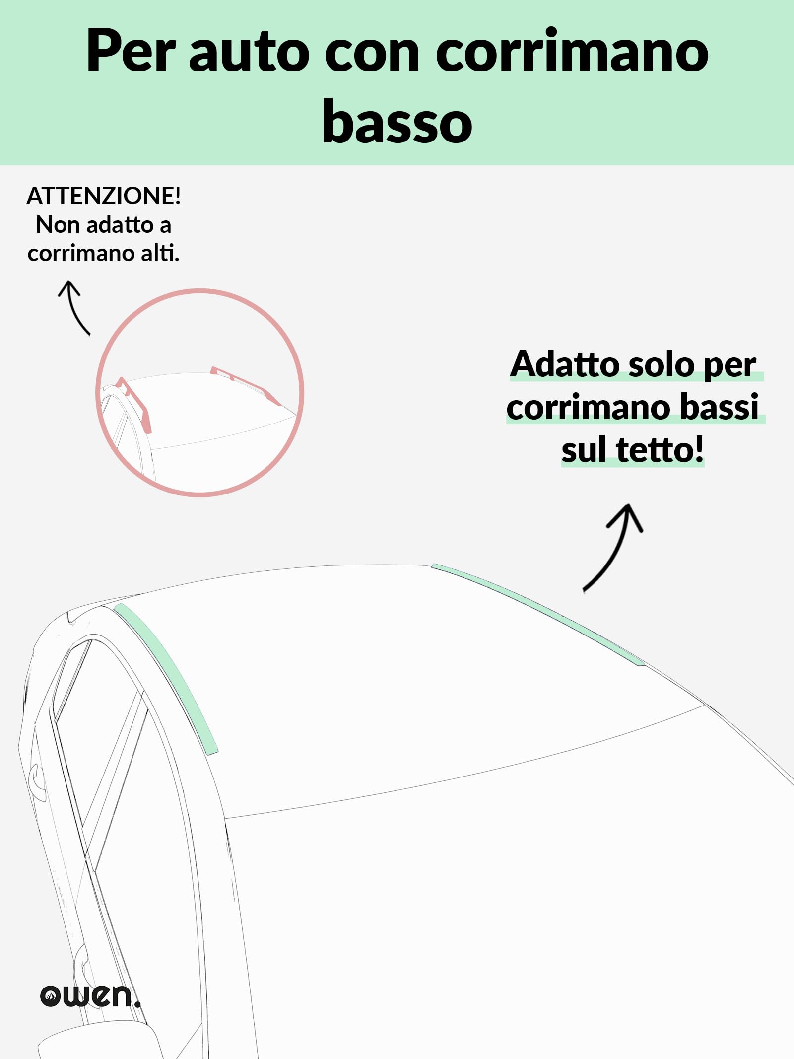 Barre portatutto nere I Portatutto per auto I Owen 3.0 I Alluminio I 120 cm I Auto con corrimano basso I Fino a 90 kg I Universali I Portatutto