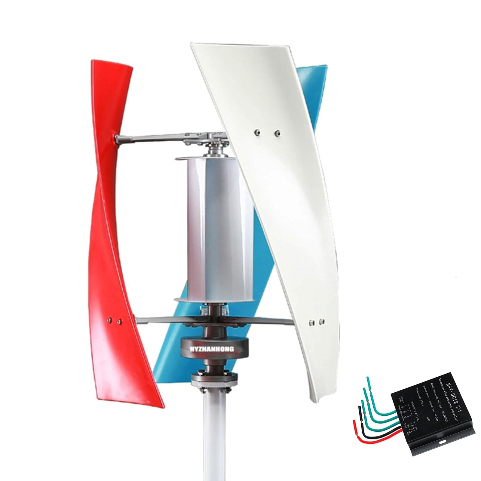 6000W Windturbine Vertikaler Windgenerator Bausatz mit Controller | 12V-220V Windkraftgenerator für Marine, Zuhause, Windmühlengenerator geeignet für hybrides Solar-Wind-System