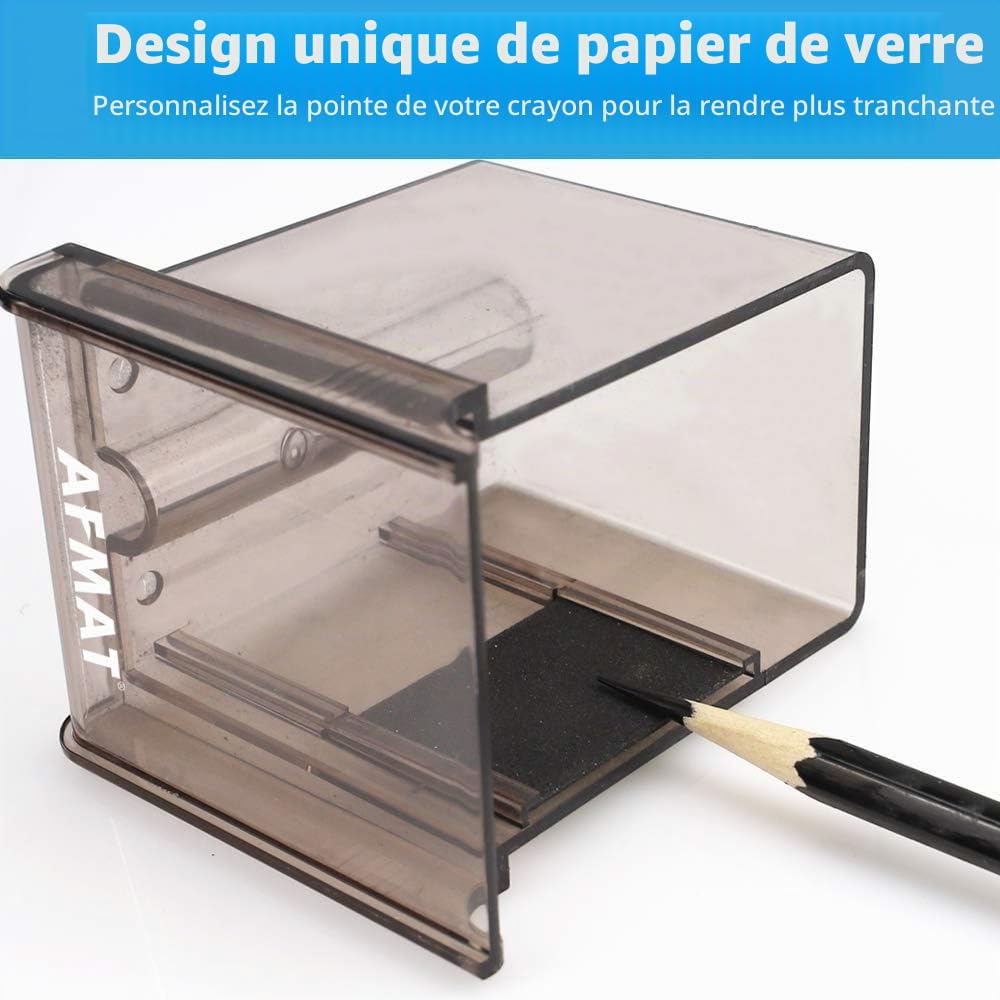 AFMAT Taille-crayon de bureau avec pointe longue de 8 à 20 mm de longueur, embouts réglables, taille-crayon professionnel, pour φ6 à 8,2 mm charbon marques croquis crayons de couleur