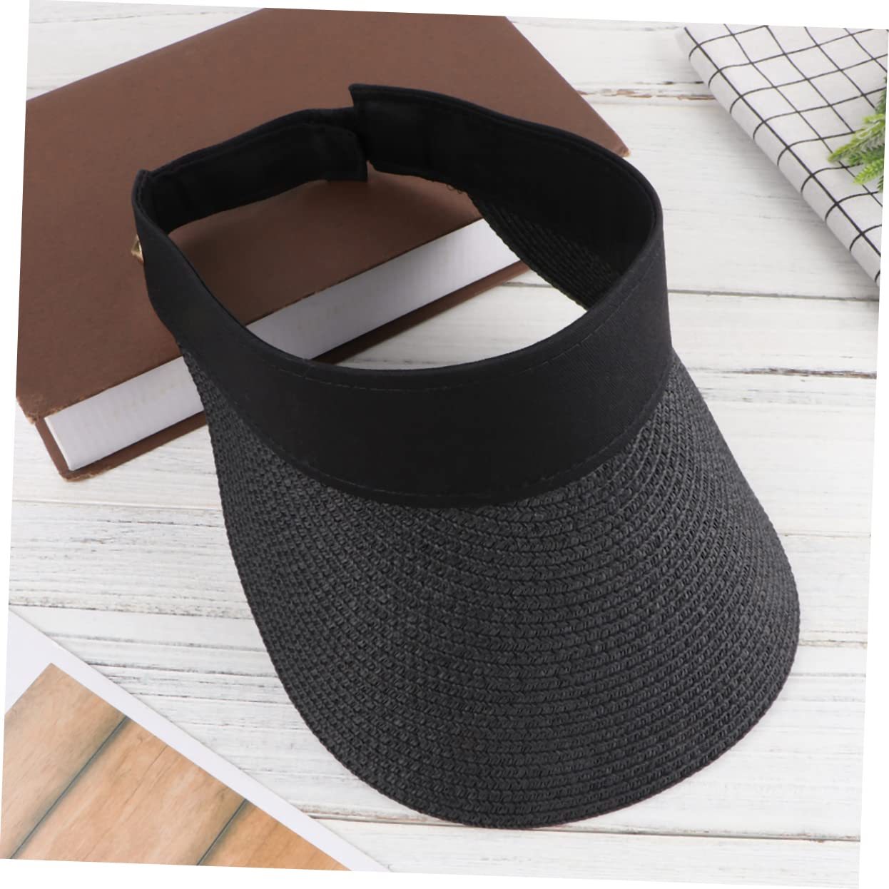 YSJNHX Sombrero para el Sol para niños y niñas, diseño vacío Creativo y liviano, Gorra Negra de ala Ancha para Exteriores para Actividades de niños y niñas