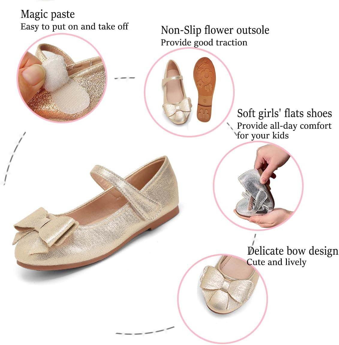 Girls Toddler Dress Shoes Ballet Mary Jane Flats for Baby Little Kids Girl - Image 4