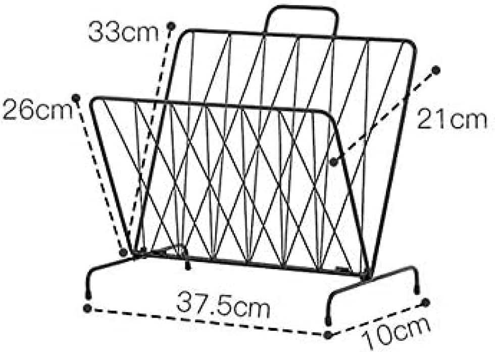 Newspaper Holder Magazine Rack Brochure Holder Wrought Iron Table Shelf with Brochure Shelf Applicable to Circular Library, Conference Room