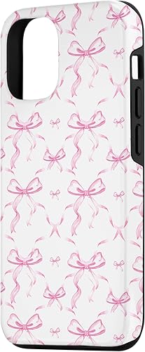 Miniatura 2 de Cintas y lazos estéticos rosas para iPhone 13 en estuche de acuarela