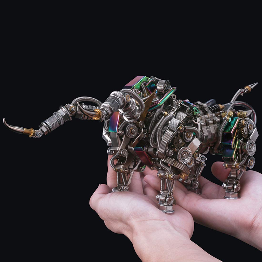 Zestaw 3D Metal Puzzle Mechaniczny Byk Model, 1087 szt. Stalowych Metalowych Puzzle 3D Miniaturowe Modele, Puzzle 3D Łamigłówki Metalowe Ozdoby Stali Nierdzewnej Dorosłych