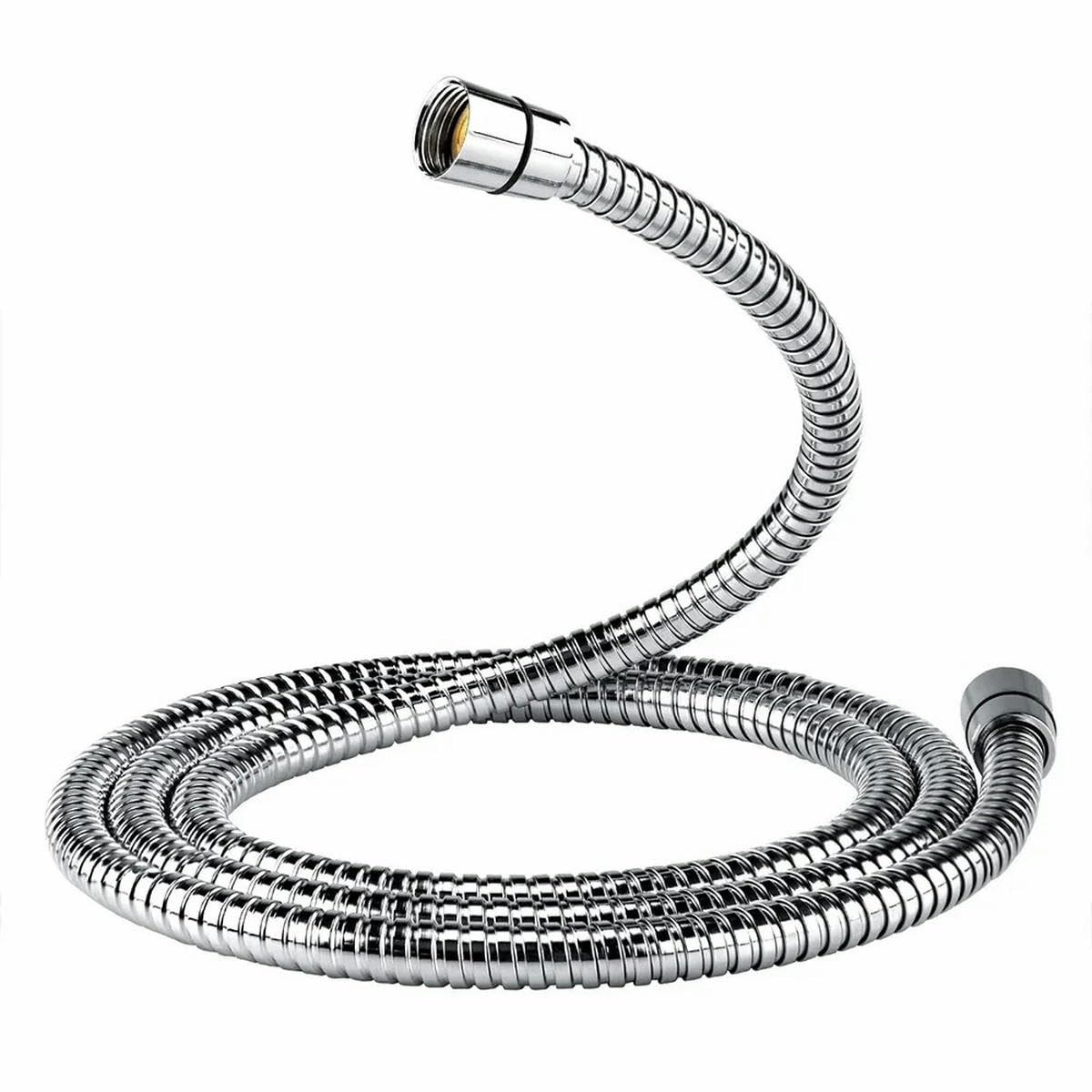 Manguera de ducha extra larga de acero inoxidable, repuesto ultra flexible para cabezales de ducha de mano, accesorio de baño, acabado plateado, 79 pulgadas