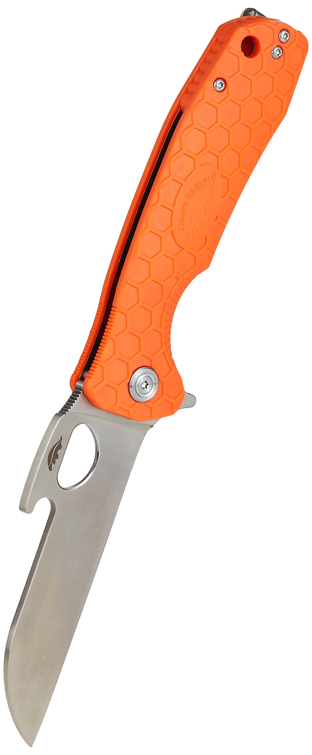 Tong Camping Knife with Left/Right Hand Pocket Clip,Orange,Large,HB1206