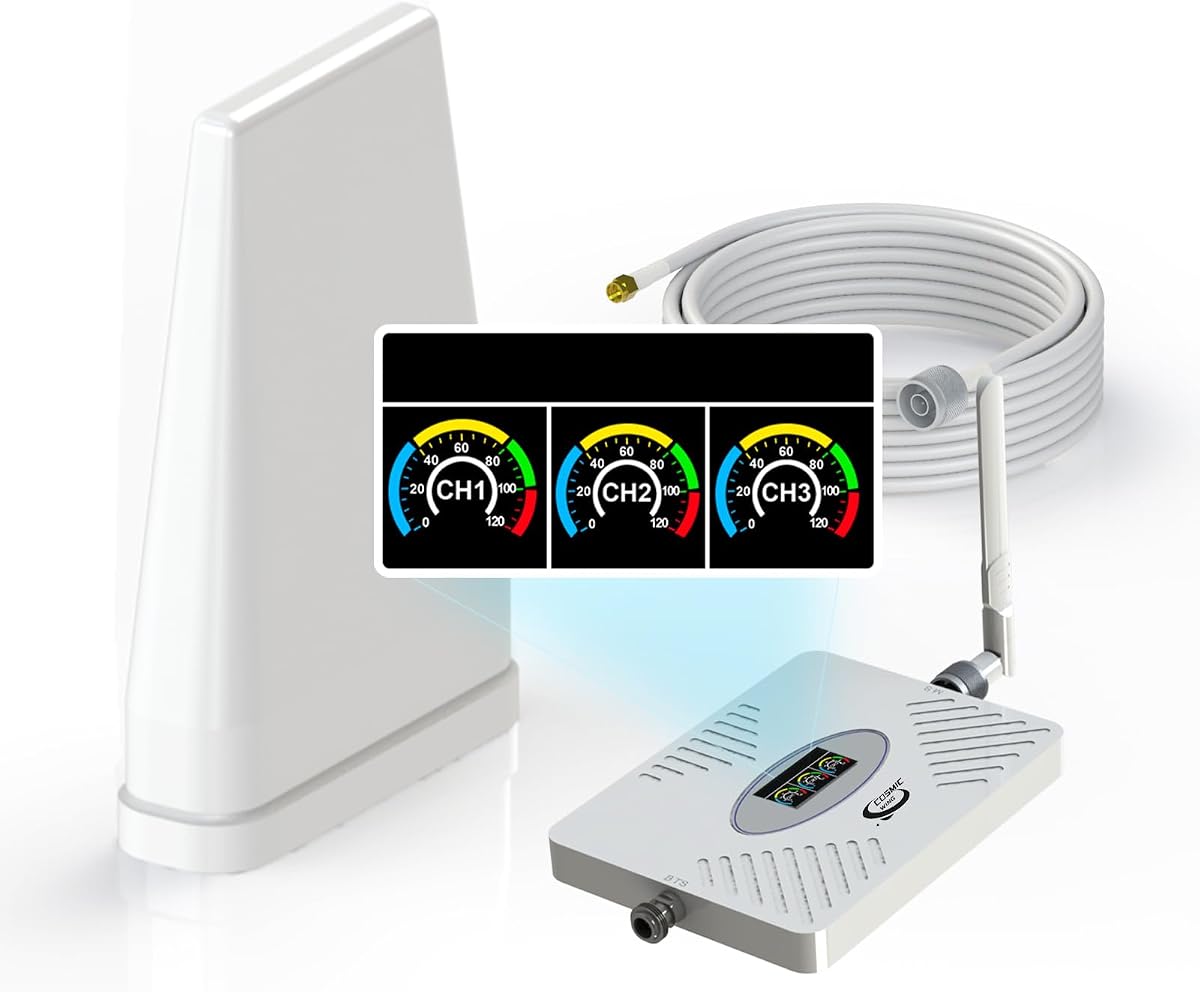 Cell Phone Signal Booster for Home and Office,Boost 5G 4G LTE Data,Supports Verizon AT&T and All U.S. Carriers,4,000 sq ft Coverage,Band 25/2/4/5/12/13/17,FCC Approved