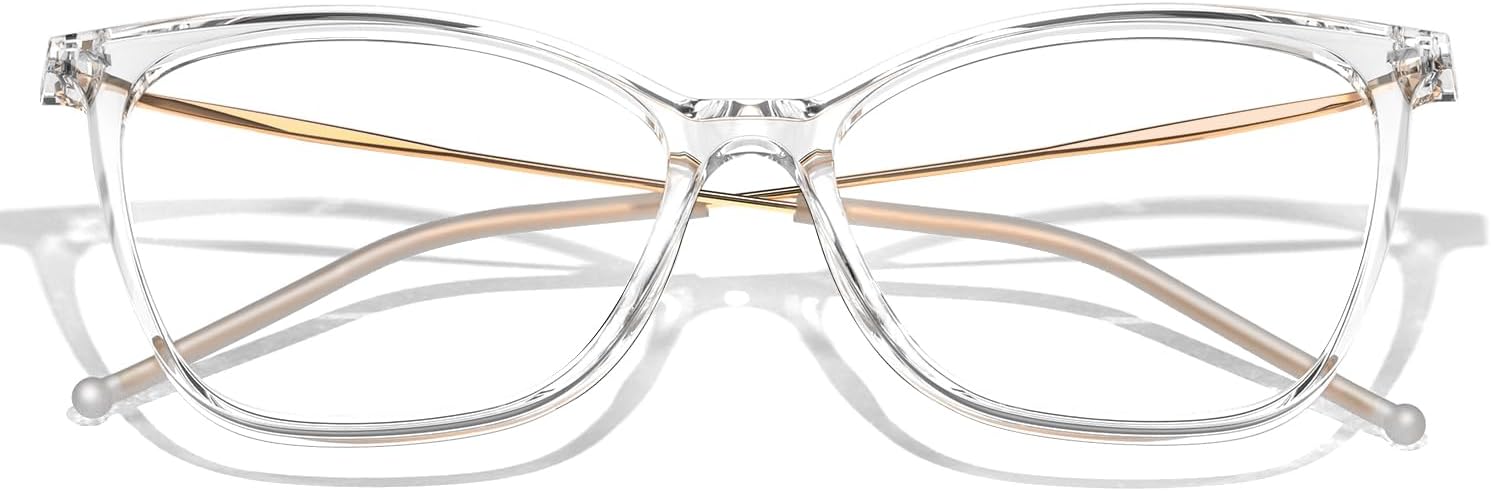 VISOONE Oversized Cat Eye Blue Light Blocking Glasses for Women Large Cute Lightweight Eyeglasses Metal Frame Calina - Image 5