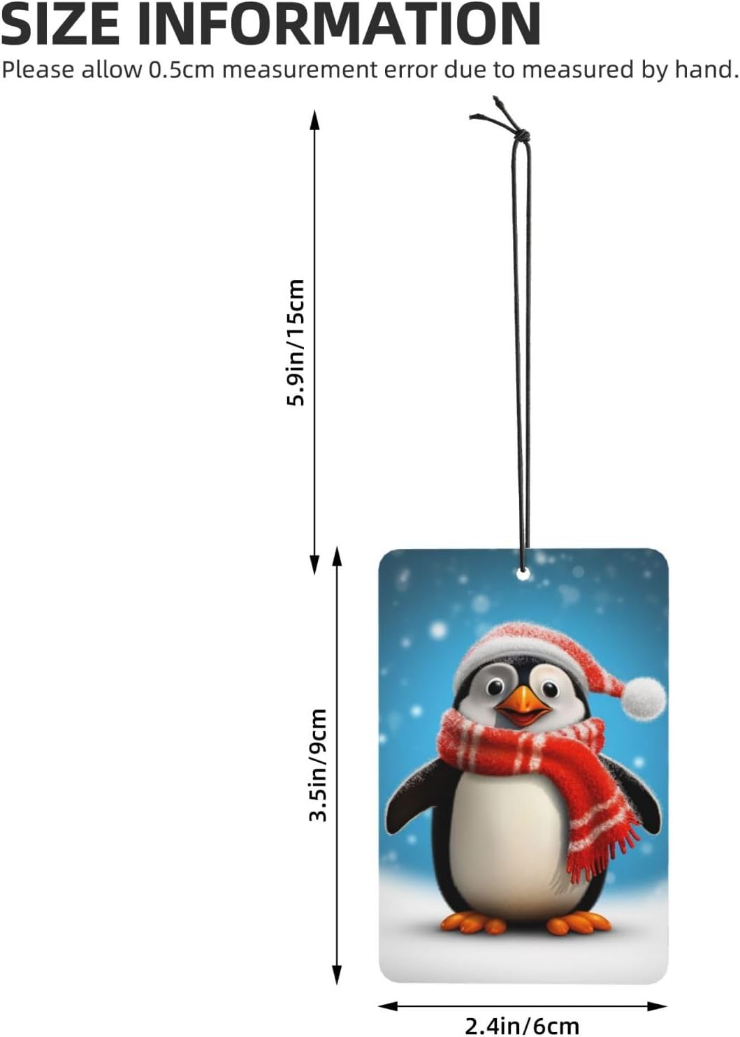Christmas Funny Penguin Car Air Fresheners Cards Set of 4 Pieces, Long-Lasting Auto Aromatherapy Tablets Gifts Car Rearview Mirror Pendant Hanging Scented Cards for Wardrobe Bathroom image 4