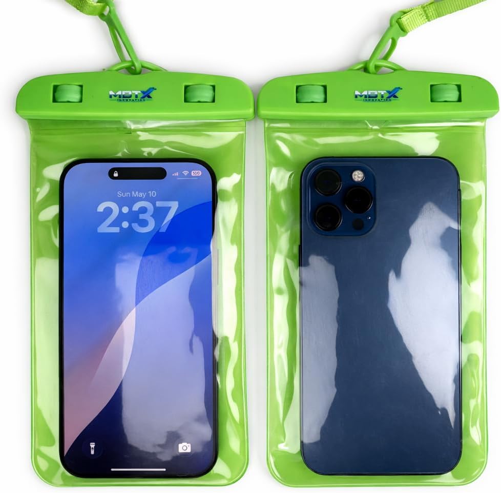 2-Pack Waterproof Phone Pouch, Pink | IPX8 Certified, Touchscreen Friendly, Fits Up to 6 Inch Phones, Swimming Beach Diving, Universal Dry Bag