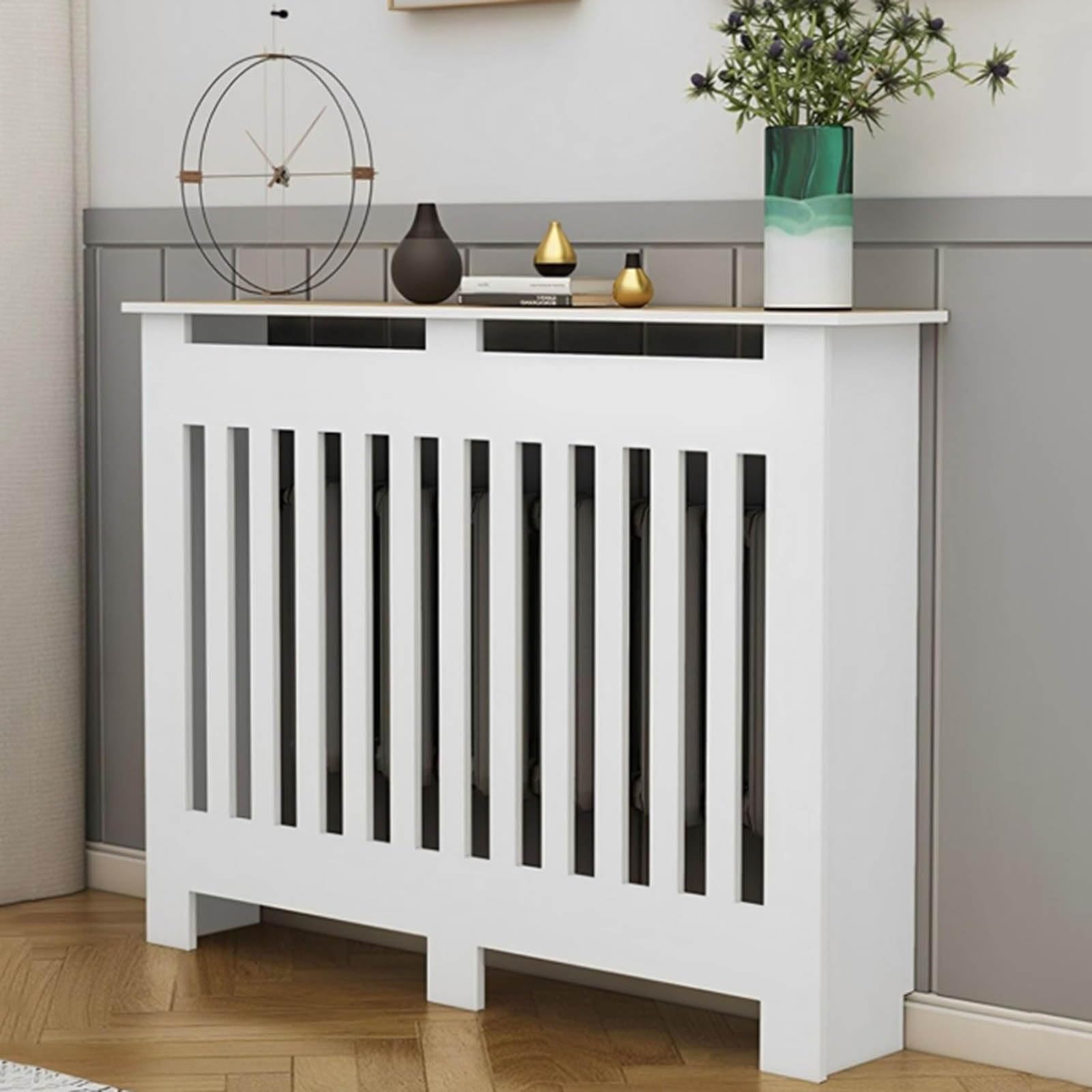 Cache-radiateur en MDF blanc pour sublimer la décoration de votre salon moderne