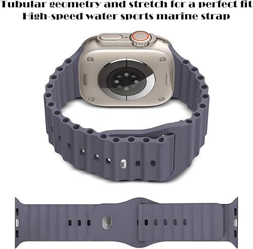 Miniatura 3 de Paquete de 6 correas Ocean compatibles con Apple Watch Ultra Band 1.929 in, correa deportiva ajustable con hebilla de metal para Apple Watch Ultra