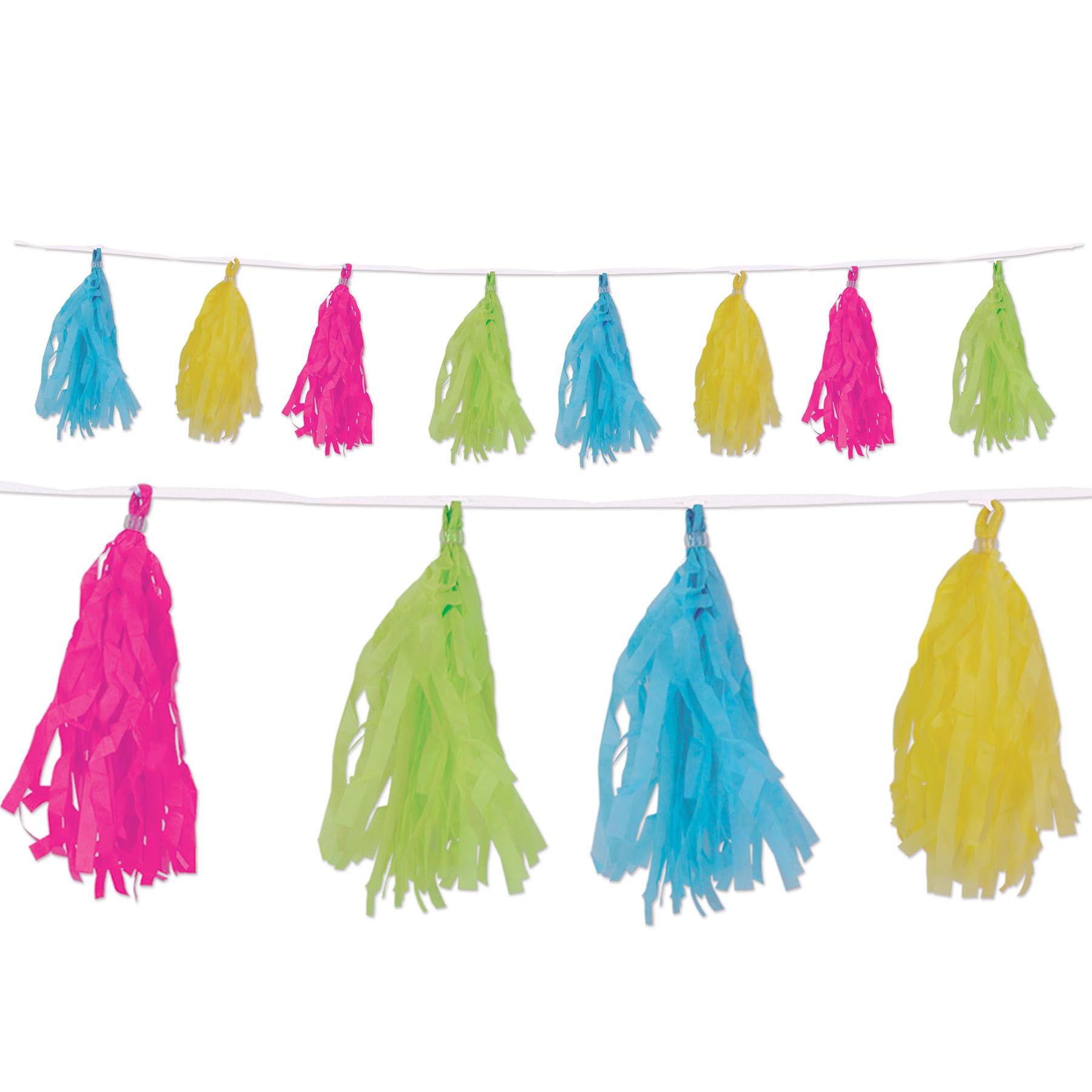 Beistle 59991CLGTY Guirnaldas de borlas de pañuelo, Papel, Multicolor