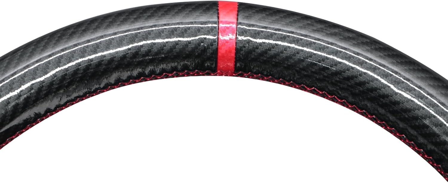 MEWANT Hand Stitch PU Carbon Fiber Embossed Athsuede Steering Wheel Cover for Chevy Equinox RS Silverado EV RST 2025