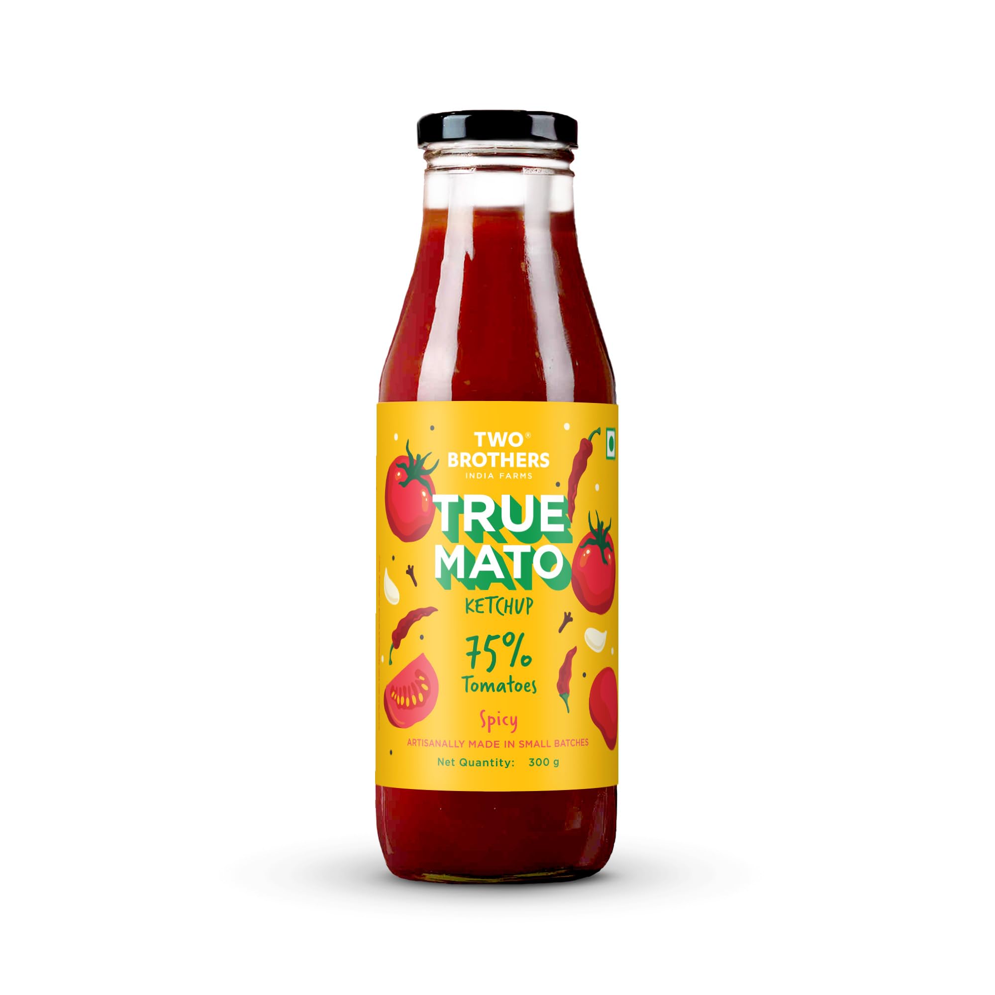 Two Brothers Organic Farms Truemato Ketchup - Spicy Tomato Ketchup - 300g | Natually Made with Fresh Tomatoes | Elevate Every Meal | No refined Sugar-image-44