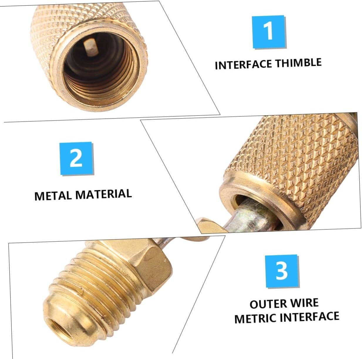 Unomor 1Pc Air Conditioner Refrigeration Adapter Hose Set for Quick Remover Installer Joint Connector Female to Male SAE Ergonomic Design Easy to Install
