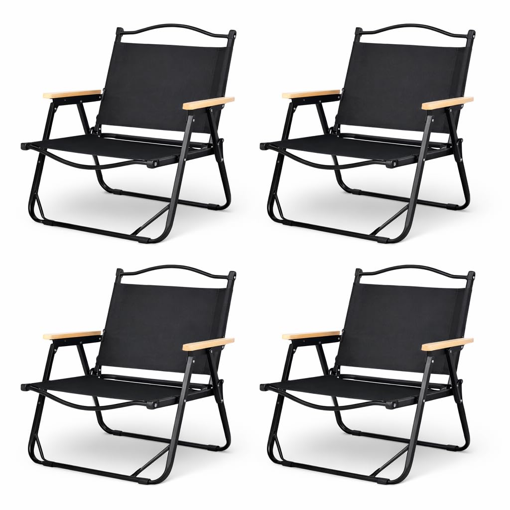 Camping Tisch mit 4 Stühlen Set – 120x60 cm Klapptisch faltbar, 4X Campingstuhl klappbar, Stahlrahmen & Oxford-Gewebe – Outdoor Möbel Set für Camping, Vanlife, Garten, Festival