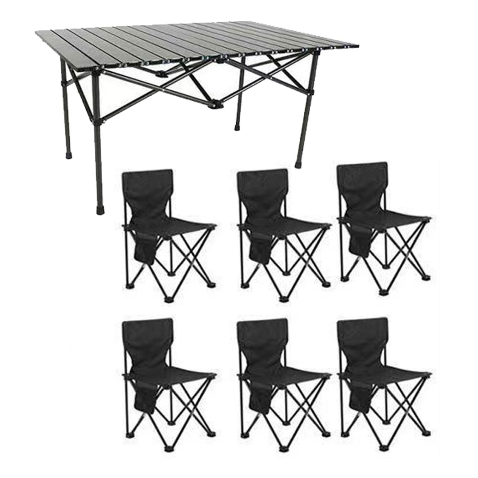 Table de camping pliable pour manger à six adultes confortablement en extérieur