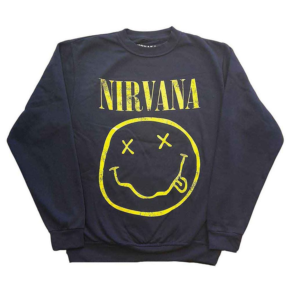 Rock Off officially licensed products Nirvana Yellow Grunge Face Sweatshirt S