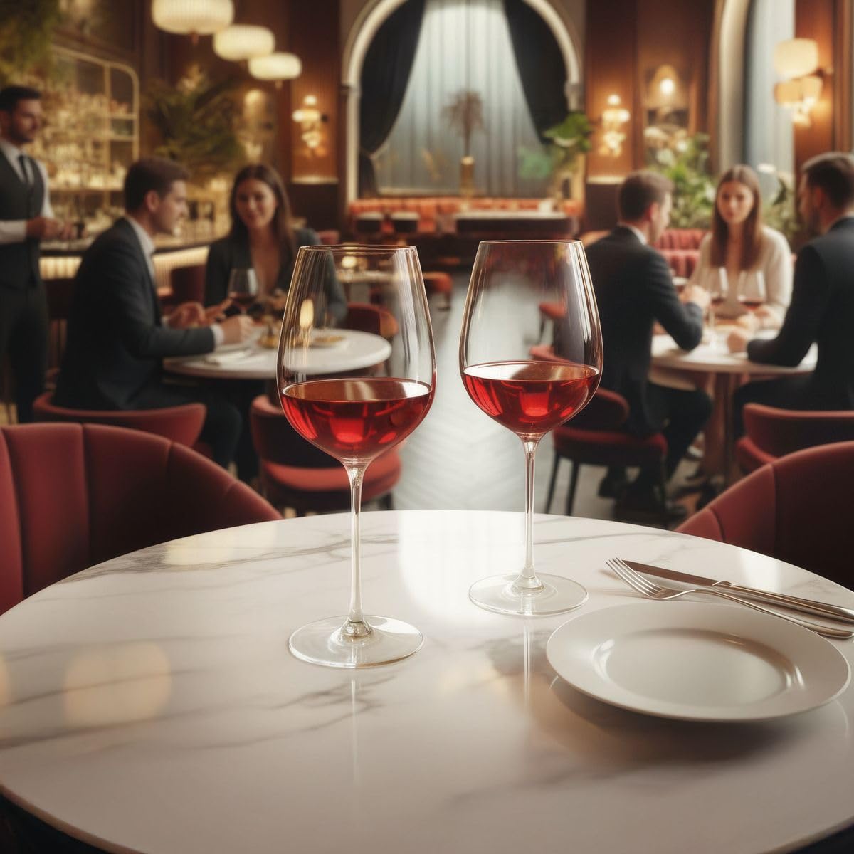 Chef & Sommelier Galea – Set da 6 calici da vino rosso 55 cl in vetro cristallino – Vino rosso, degustazione e ristorazione – Alta resistenza – Lavabili in lavastoviglie – Fabbricati in Francia