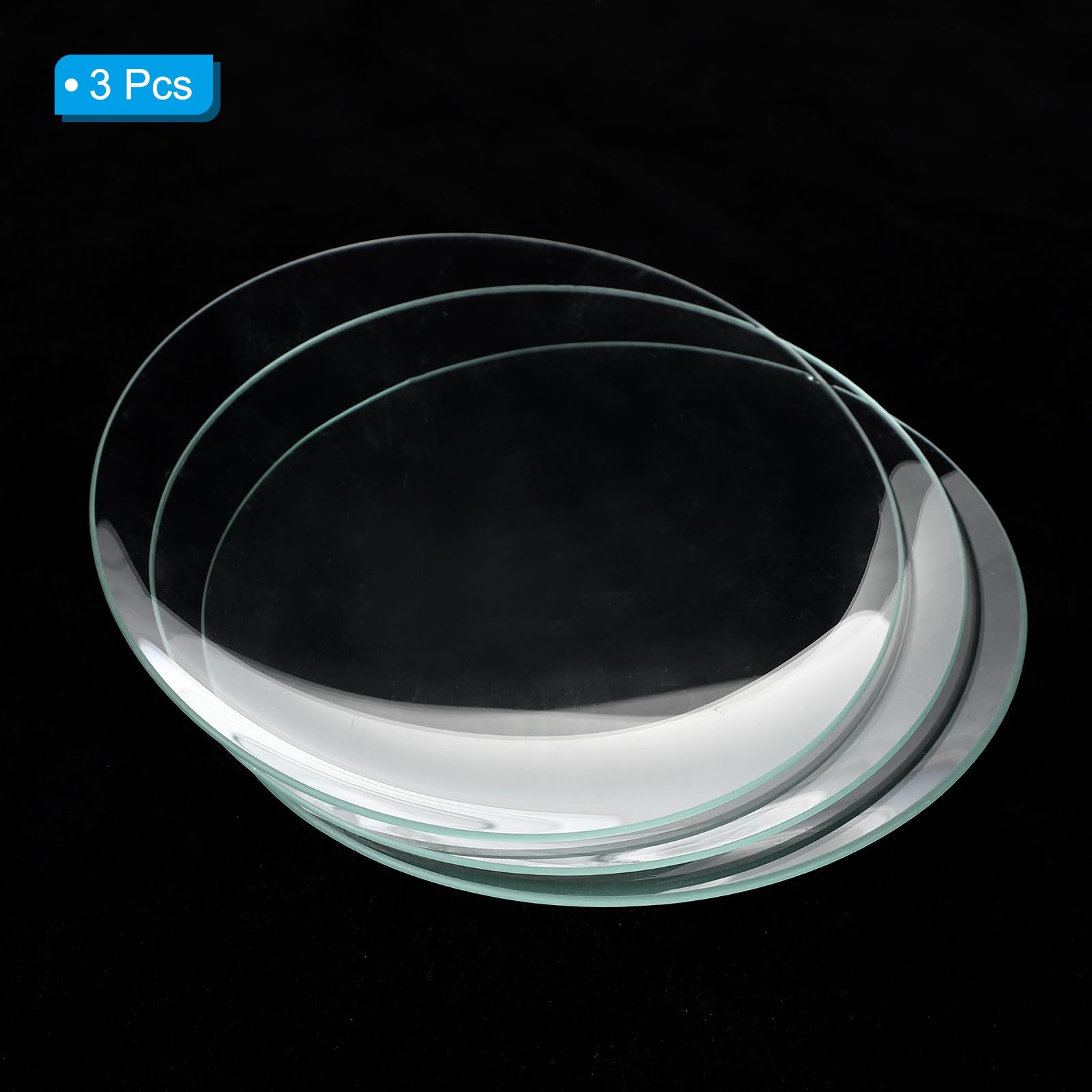 PATIKIL 3 paquets Verre de montre de 180 mm de diamètre transparent | couvercles de bécher à bords lisses et chanfreinés, pour laboratoire