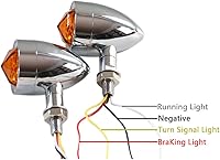 Vista 3 de FATECIM Luces intermitentes LED personalizadas para motocicleta, 2 unidades, con luces de correr/frenado, indicadores de alta resistencia, luces