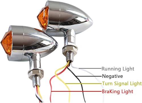 Miniatura 3 de FATECIM Luces intermitentes LED personalizadas para motocicleta, 2 unidades, con luces de correrfrenado, indicadores de alta resistencia, luces