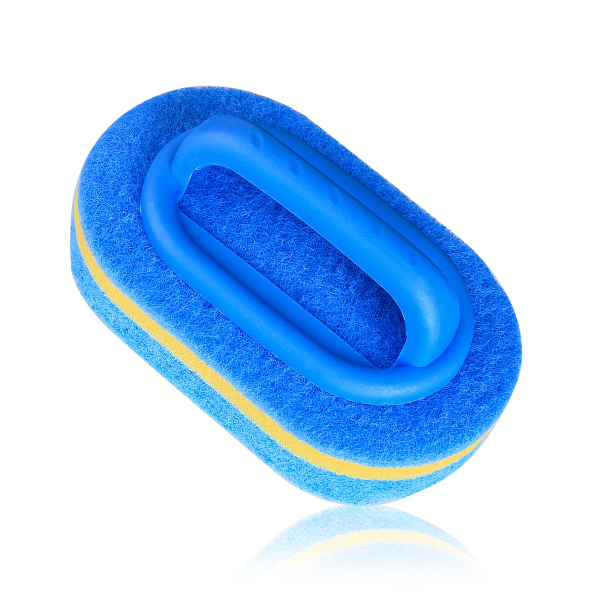 Lotsdonxia Blue Multi-Purpose Cleaning Sponge Brush - Ergonomic Handle Scrubber For Bathroom, Kitchen, Bathtub, Toilet, Tiles And Floors With Soft Non-Scratch Surface