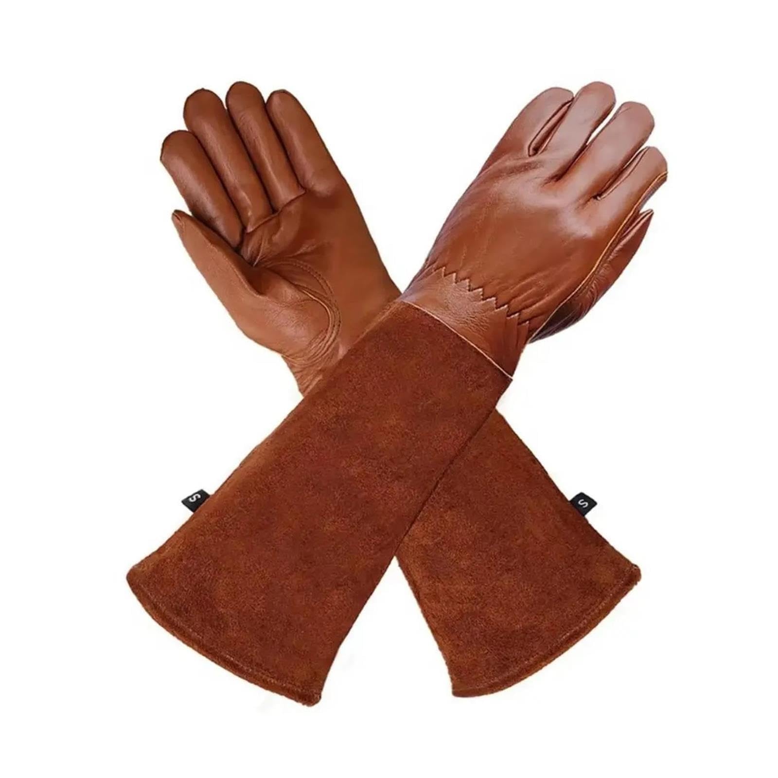 Generisch Langarm-Gartenhandschuhe aus Leder, Thermo