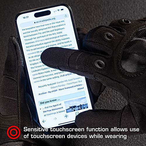 Black Tactical Gloves For Men, Paintball Gear Airsoft Gloves, Combat Armored Gloves With Touchscreen Fingertip For Shooting, Riding, Dirt Bike, Swat, Police Security, Outdoor Sports, Motorcycle #TOP3
