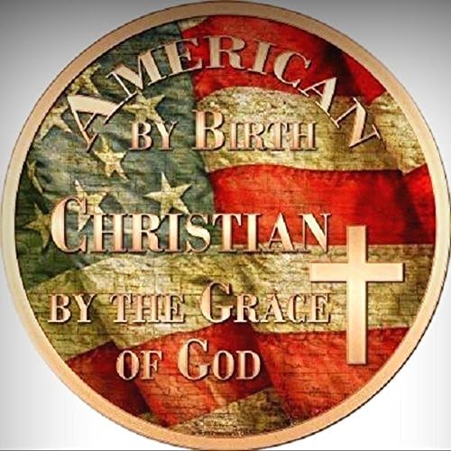 American Christian Novelty Metal Circular Signfor Home/Man Cave Decor by PrettyM