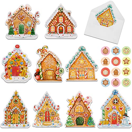 Cartes de Noël pliantes amusantes et stickers de pain d'épices pour fêtes scolaires