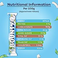 Vista 2 de Bounty Barra de coco cubierto de chocolate con leche por Mars, (barras de 0.85-2.01 oz por caja)