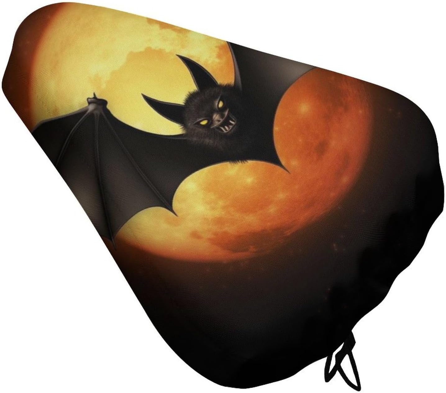Halloween Bat Waterproof Bike Seat Cushion with Drawstring for Women Men Soft Padded Bicycle Seat Cover for Comfort Wide Road Bike Saddles Universal Fit for Mountain Exercise