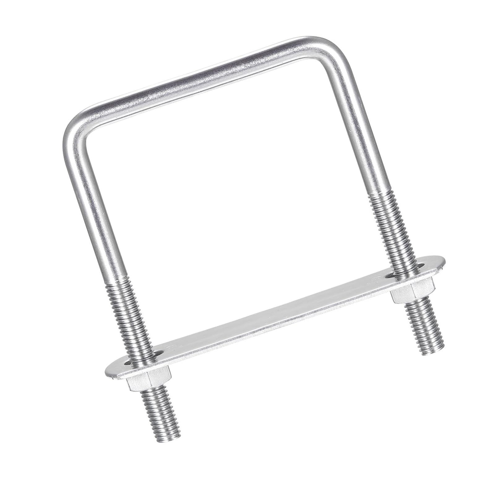 MACHSWON Square U-Bolt,2 Set 304 Stainless Steel M8 U Bolts 70mm(2.83") Inner Width 100mm Length with Nuts and Frame Plate for Automobiles Boat Trailer