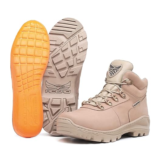 Bota Militar Tatica Padrão Americano Cano Curto Acero Couro