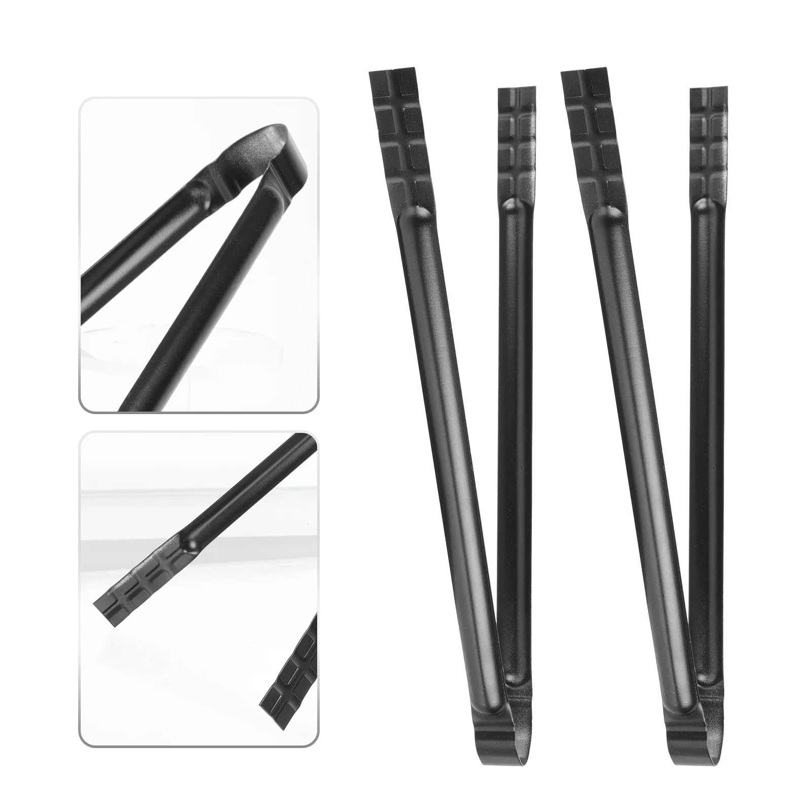2 Pezzi di Clip per Carbone di Legna in Metallo per Barbecue, pinze da Picnic, Utensili per Barbecue in Ferro, pinzette Lunghe, robuste pinze per Legna da ardere (Nero)