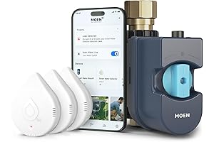 Moen 900-006 Flo by Moen 1-Inch Smart Water Shutoff with 3-Pack Flo...