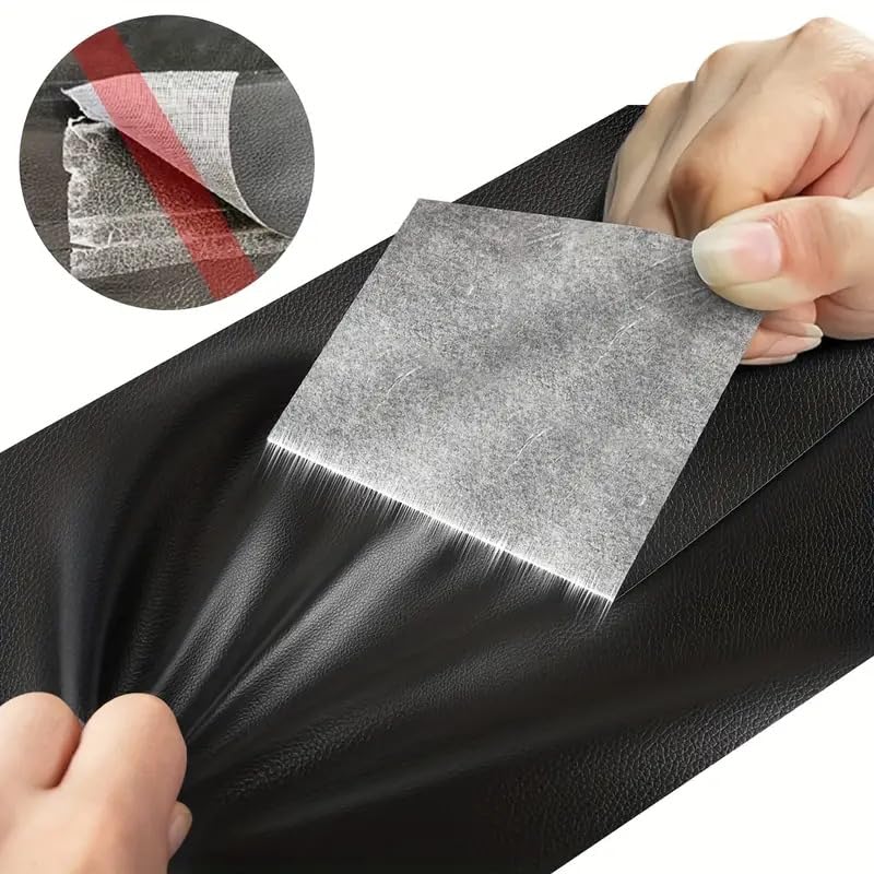 Pelle Adesiva per Riparazioni per Divani 300x40 cm | LEATHERPATCH (Nero)