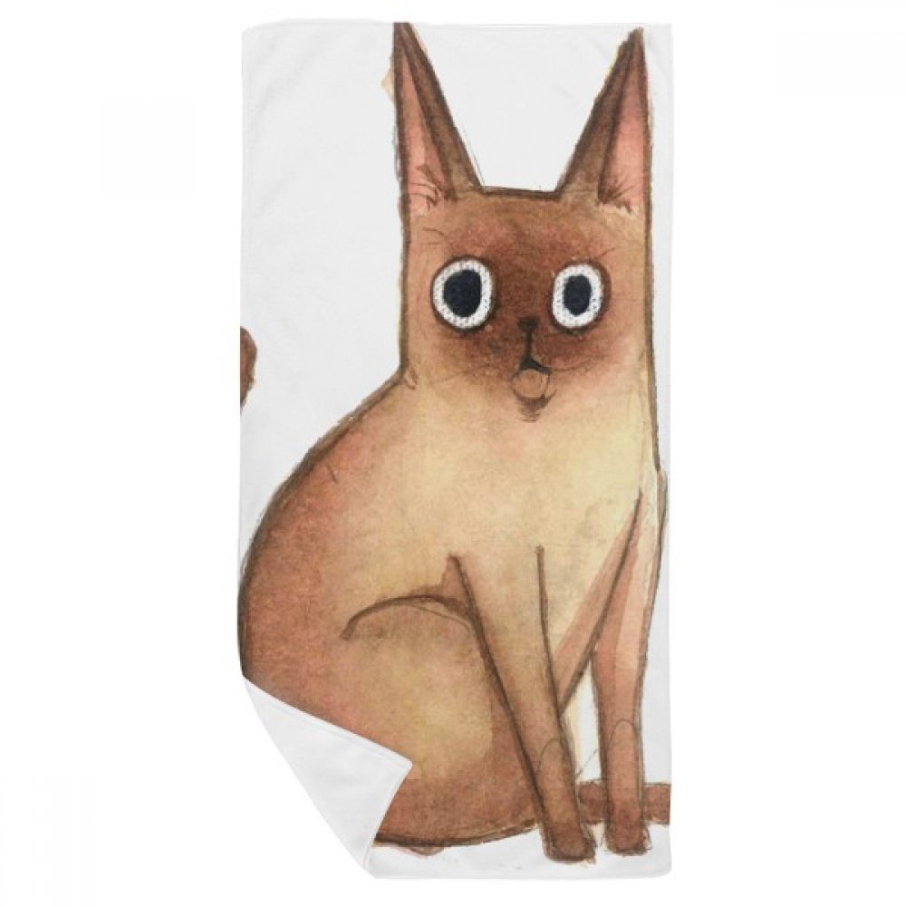 Chat Siamois serviette de bain aquarelle pour sport et voyage