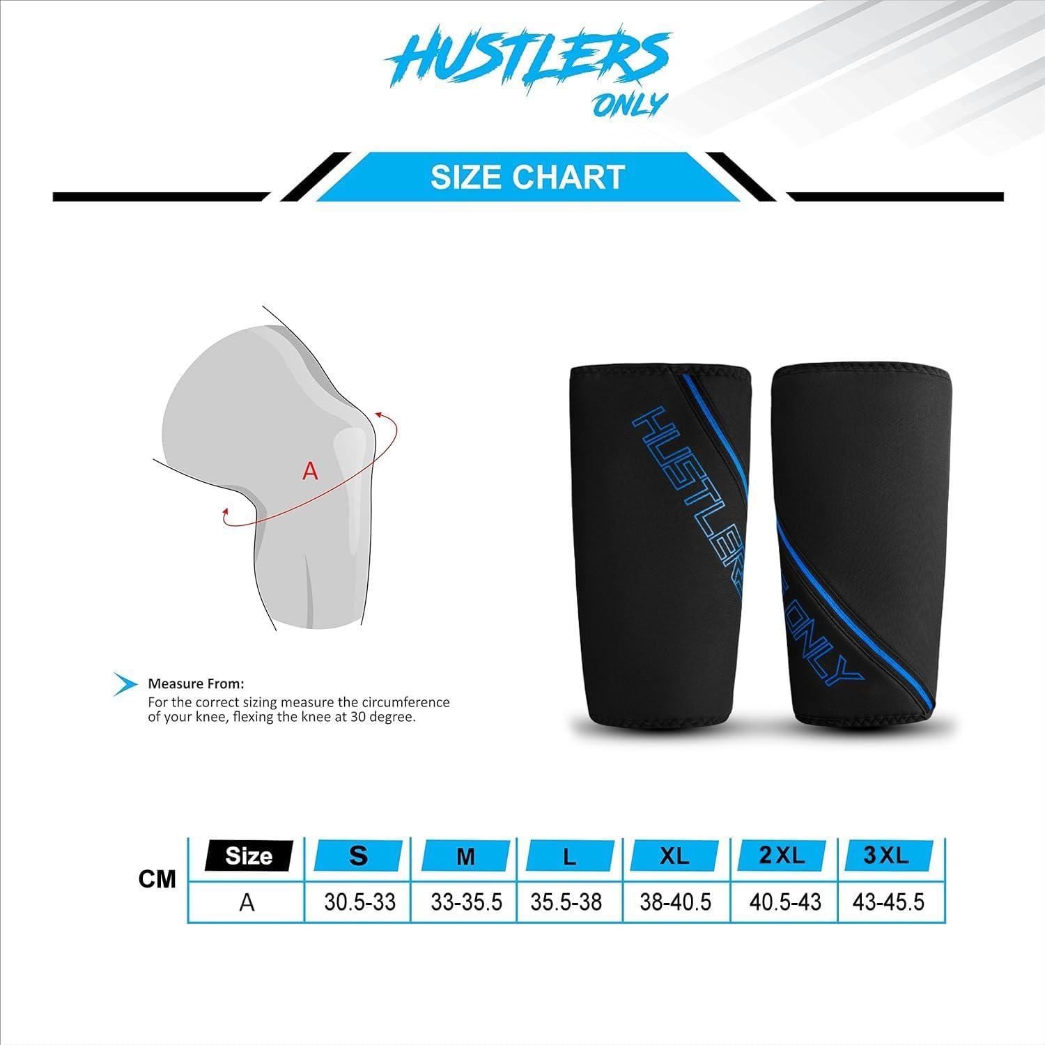 Hustlers Only Ginocchiere da palestra da 7 mm per powerlifting, sollevamento pesi, ginocchiere a doppio strato per supporto, sollievo e protezione del ginocchio, coppia resistente per uomini forti e d