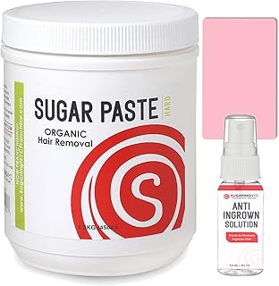 Sugaring Wax HARD Grade for Brazilian, Legs, Arms Sugaring Bundle with Anti-Ingrown solution and plastic Sugaring Applicator