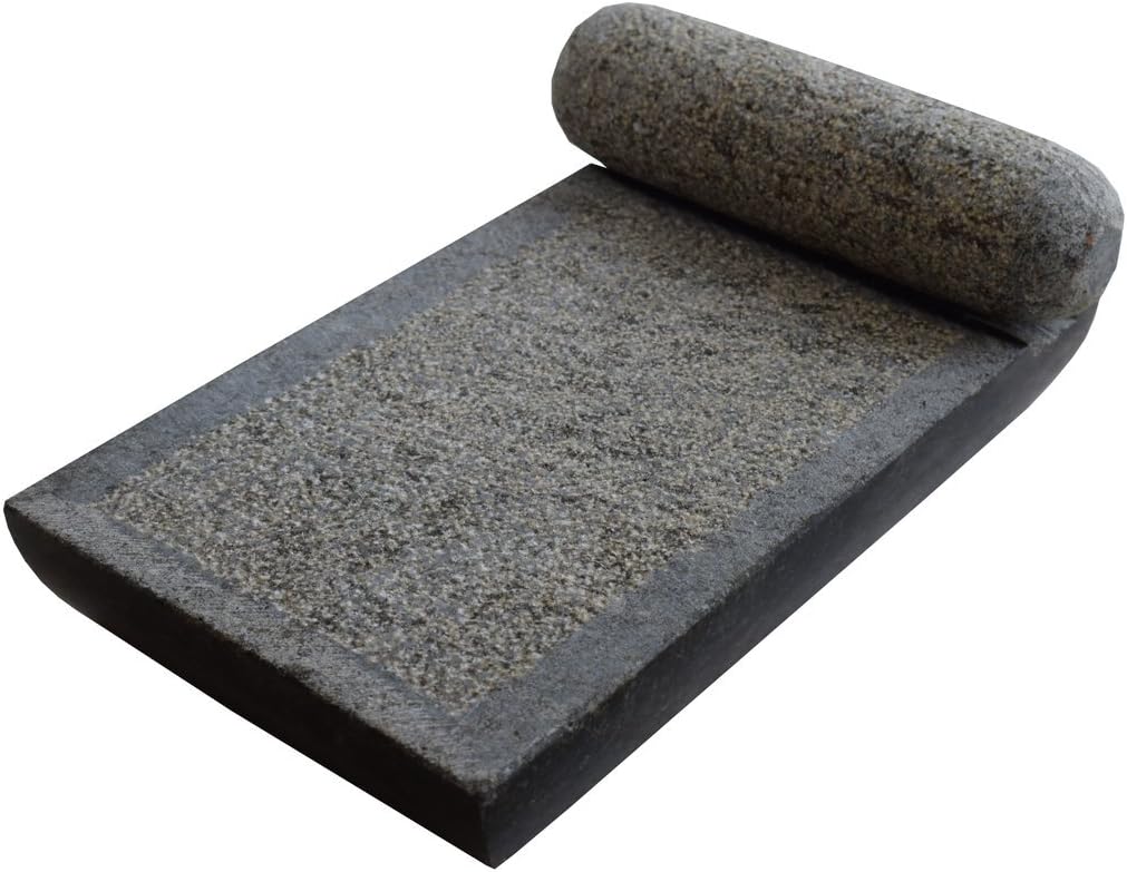 Lakshmi Handy Crafts Grindstones Village Decor Stone Ammikallu Hand Grinder for Dry Spices, Medium Size, Grey