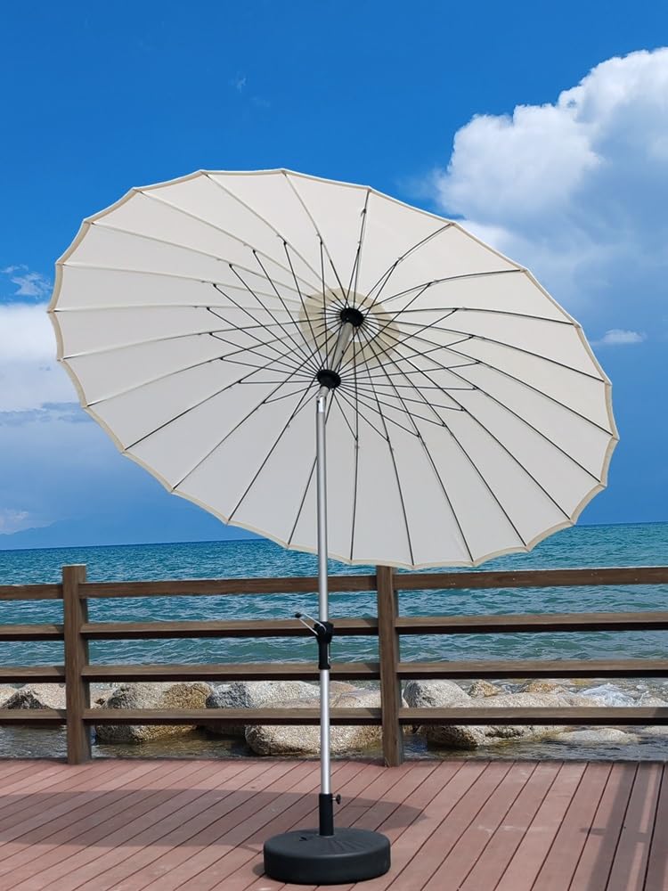 Parasol Ogrodowy Parasol Plażowy 8,2 Stopy/2,5 M Parasol Ogrodowy Parasol Ogrodowy Parasol Targowy Z Przyciskiem Odchylanym I Korbą, Osłona Przeciwsłoneczna Do Ogrodu Parasol Balkonowy (Color : A, S