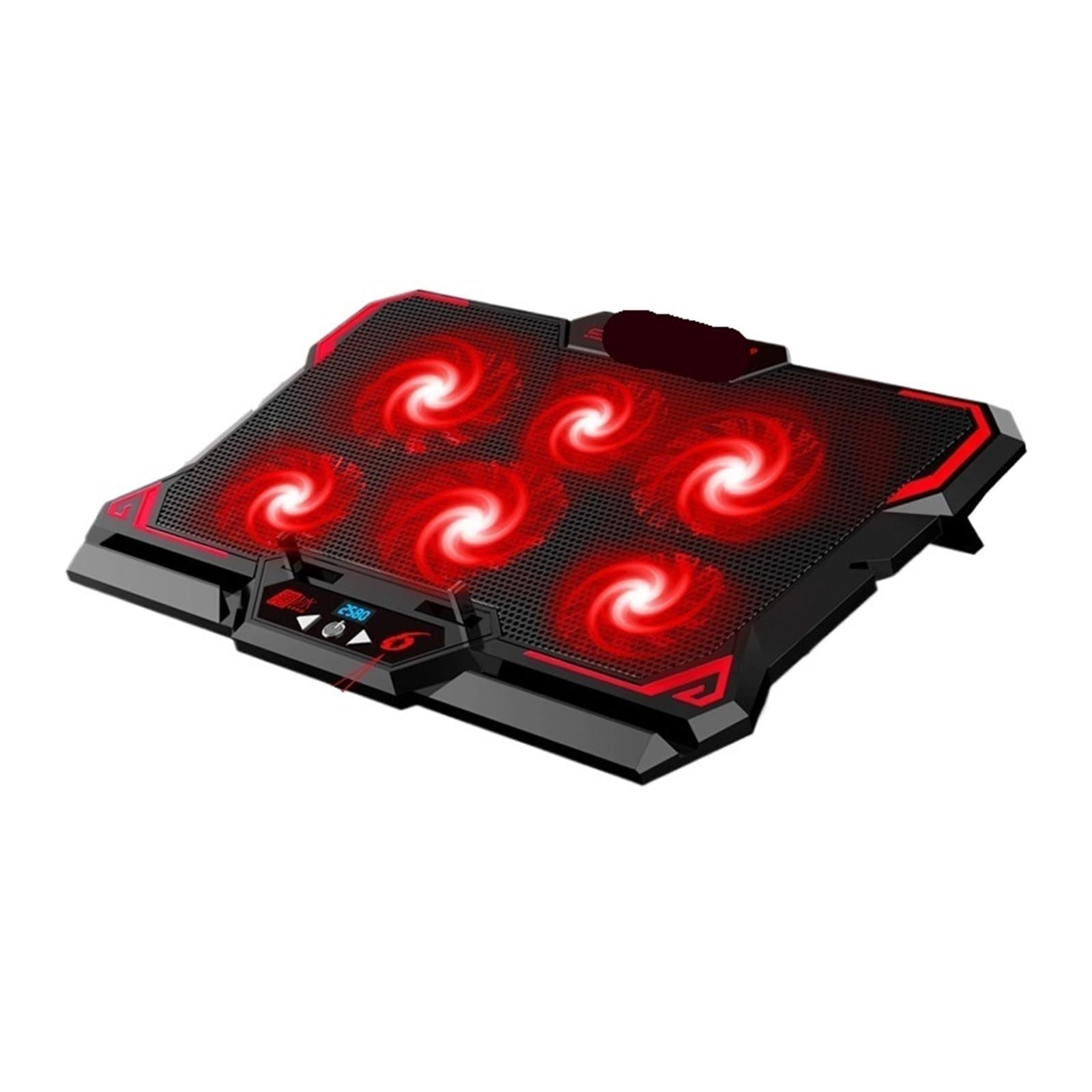 Dispositivo di Raffreddamento for Laptop da Gioco da 17 Pollici, Sei ventole, Schermo a LED, Due Porte USB 2600 Giri/min | Supporto for notebook con supporto di raffreddamento for laptop for laptop(Red (With Screen))
